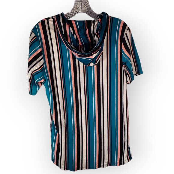 Vox Populi For the People Multicolor Short Sleeved Hoodie Drawstring Fearless M - Picture 2 of 4